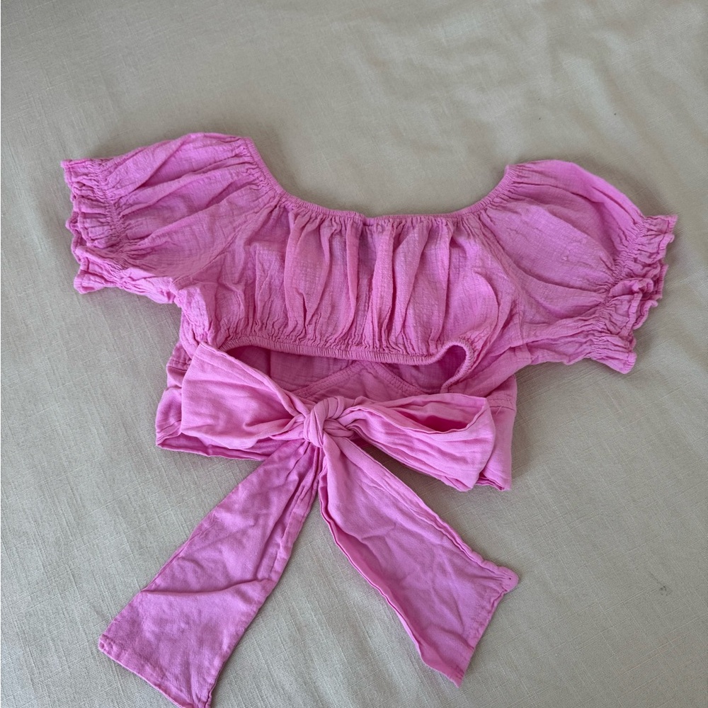 Pink Ruffle Sleeve Top - Picture 3 of 3